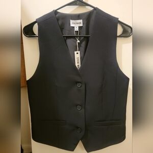 Steve Madden Black Sleeveless Tailored Vest